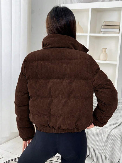 Glasgow Cropped Quilted Puffer Jacket with Funnel Neck