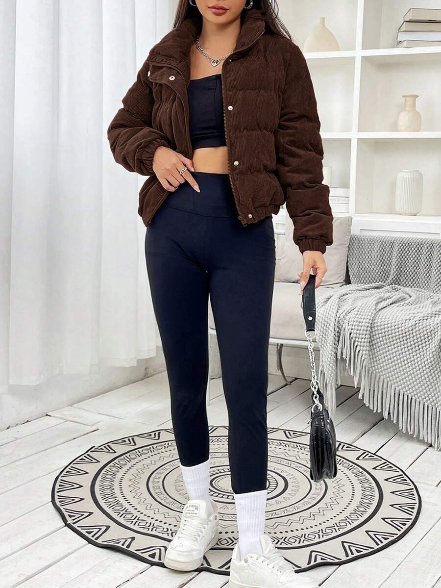 Glasgow Cropped Quilted Puffer Jacket with Funnel Neck