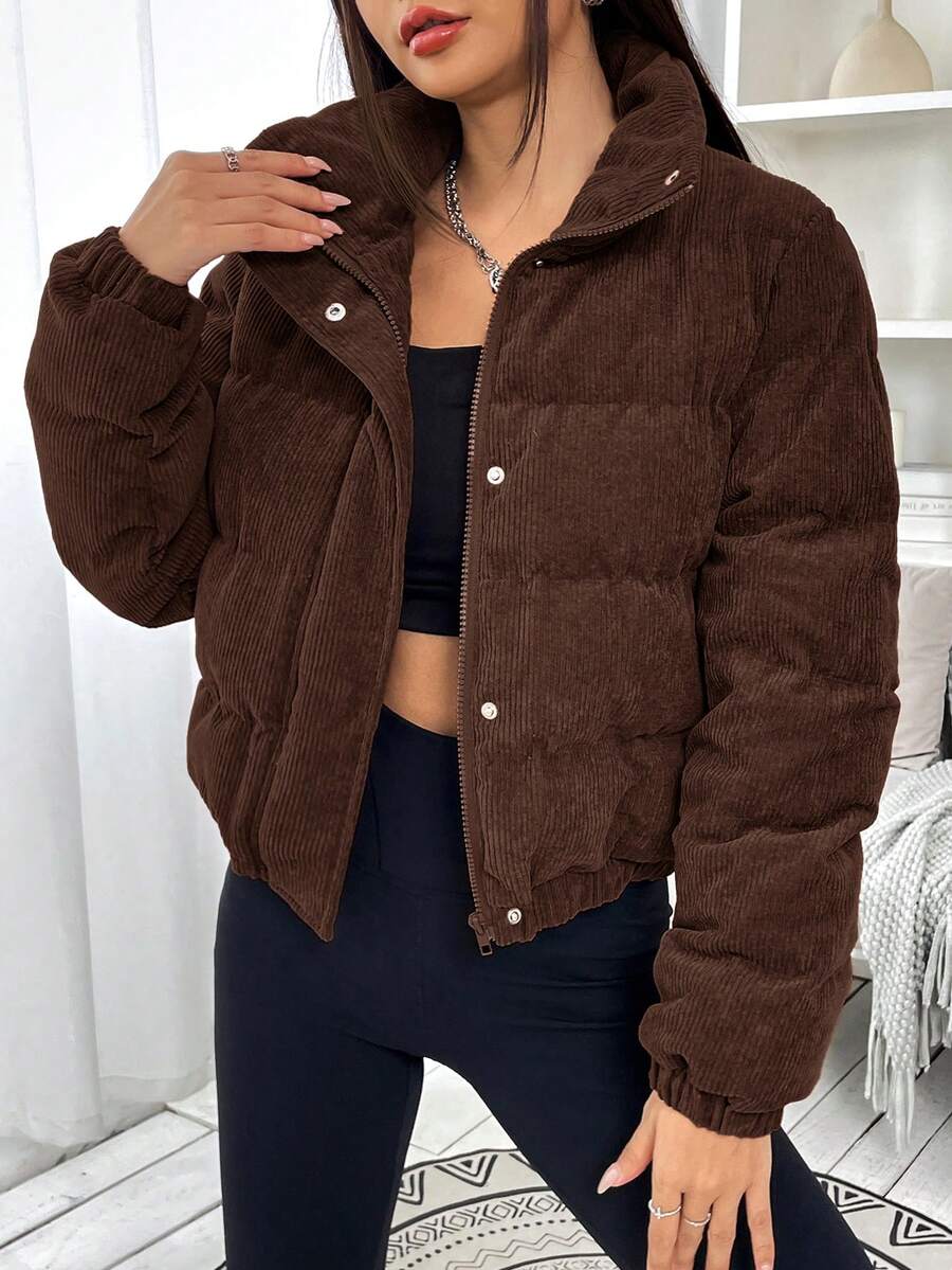 Glasgow Cropped Quilted Puffer Jacket with Funnel Neck