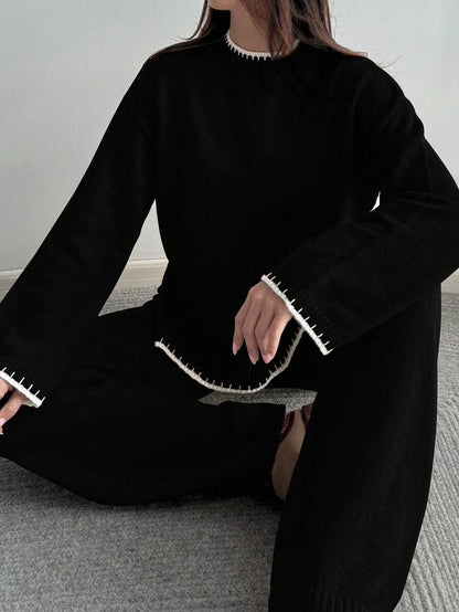 Davos Drop Shoulder Sweater and Knit Pants Set