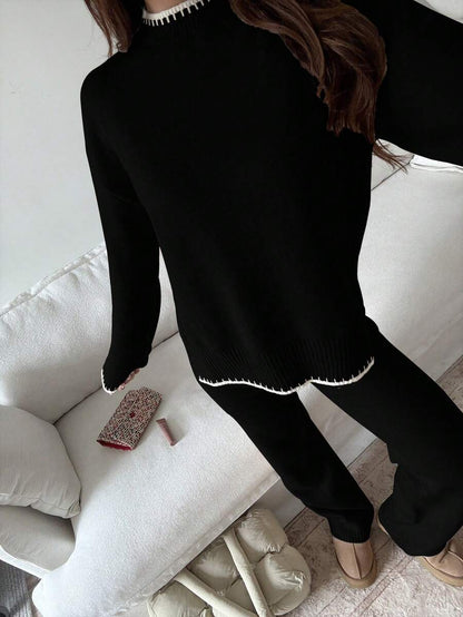 Davos Drop Shoulder Sweater and Knit Pants Set