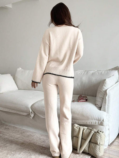 Davos Drop Shoulder Sweater and Knit Pants Set