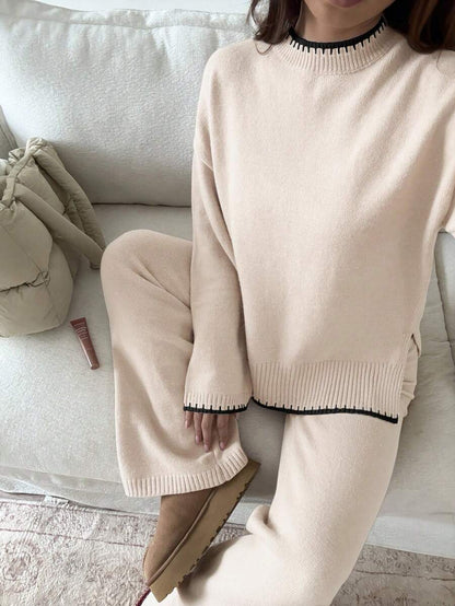 Davos Drop Shoulder Sweater and Knit Pants Set