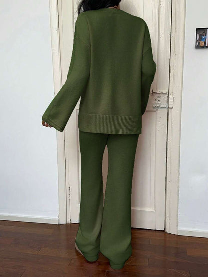Davos Drop Shoulder Sweater and Knit Pants Set
