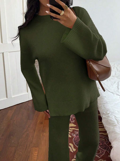 Davos Drop Shoulder Sweater and Knit Pants Set
