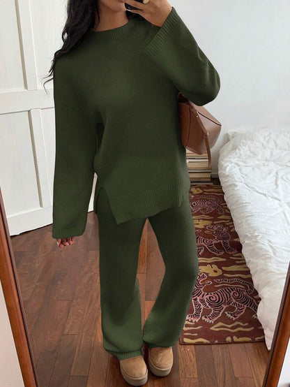 Davos Drop Shoulder Sweater and Knit Pants Set