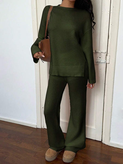 Davos Drop Shoulder Sweater and Knit Pants Set