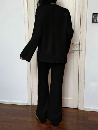 Davos Drop Shoulder Sweater and Knit Pants Set