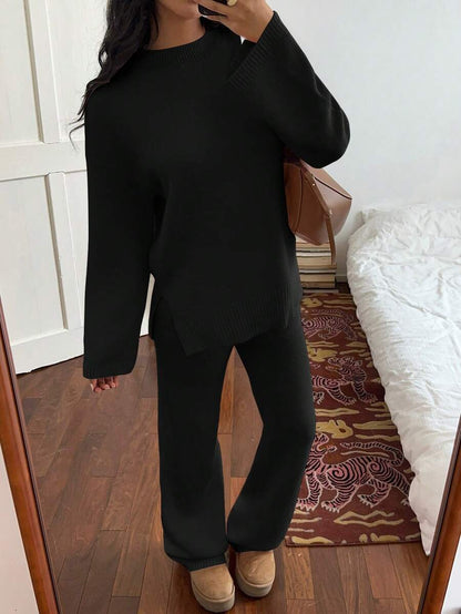 Davos Drop Shoulder Sweater and Knit Pants Set