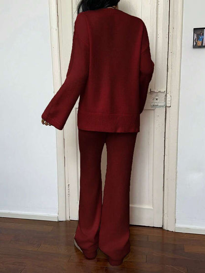 Davos Drop Shoulder Sweater and Knit Pants Set