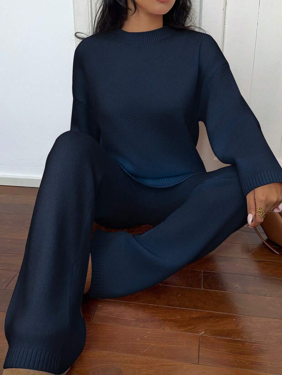 Davos Drop Shoulder Sweater and Knit Pants Set