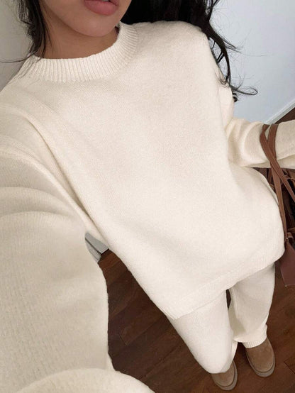 Davos Drop Shoulder Sweater and Knit Pants Set