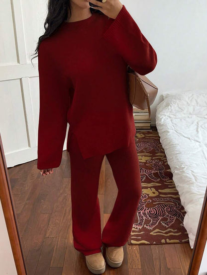 Davos Drop Shoulder Sweater and Knit Pants Set