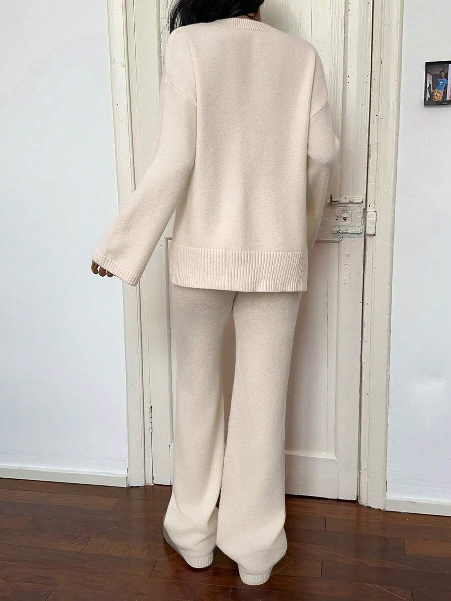 Davos Drop Shoulder Sweater and Knit Pants Set