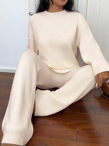 Davos Drop Shoulder Sweater and Knit Pants Set