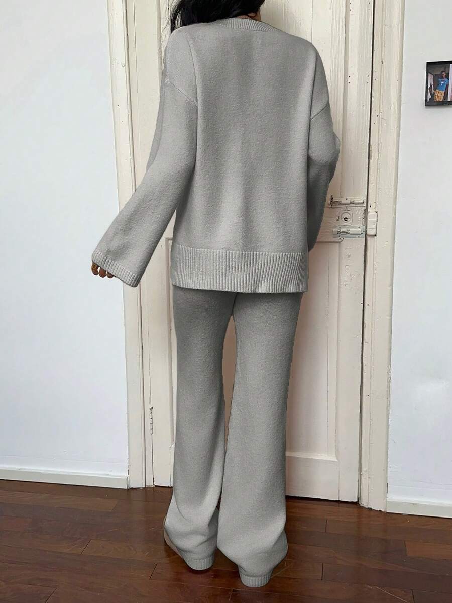 Davos Drop Shoulder Sweater and Knit Pants Set