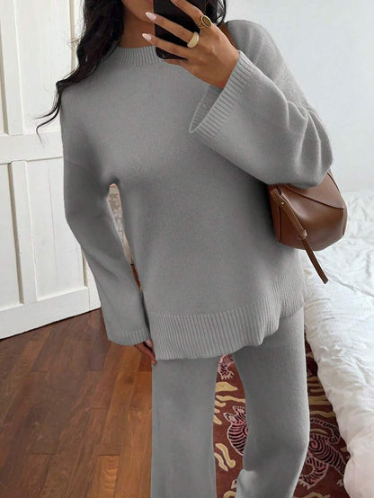 Davos Drop Shoulder Sweater and Knit Pants Set