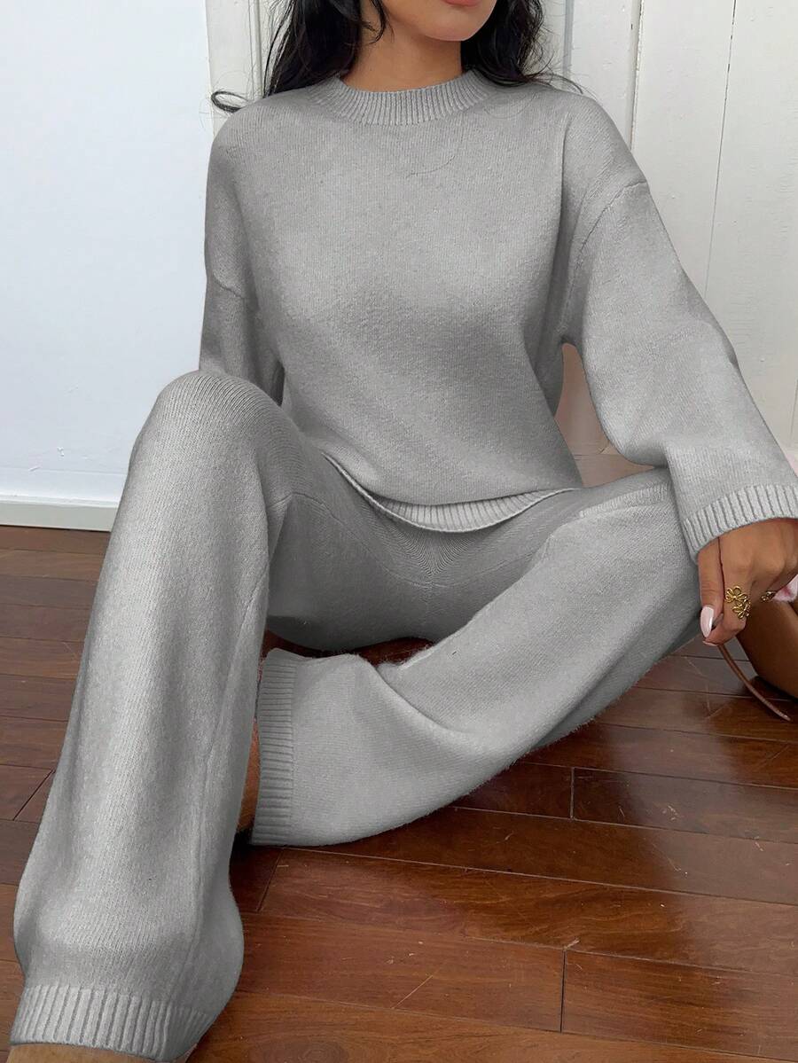Davos Drop Shoulder Sweater and Knit Pants Set