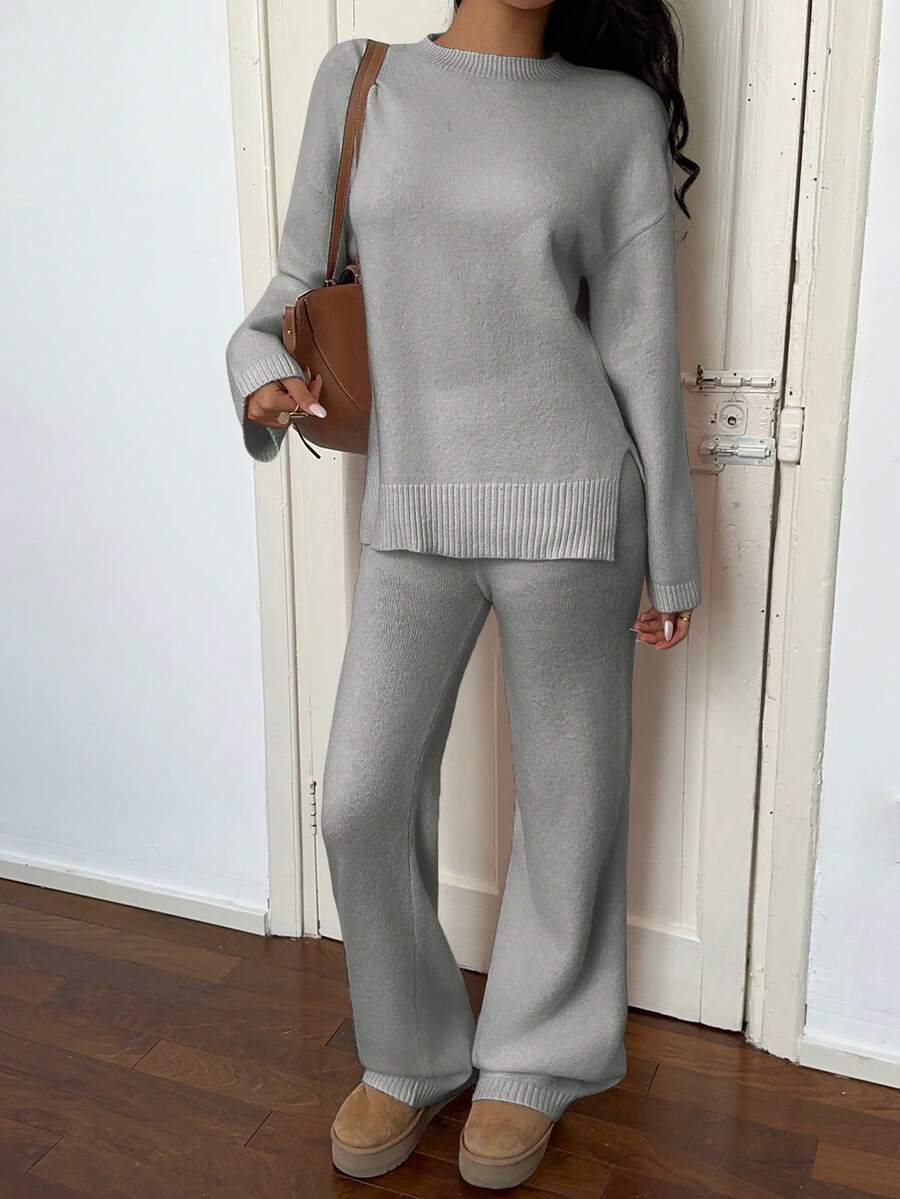 Davos Drop Shoulder Sweater and Knit Pants Set