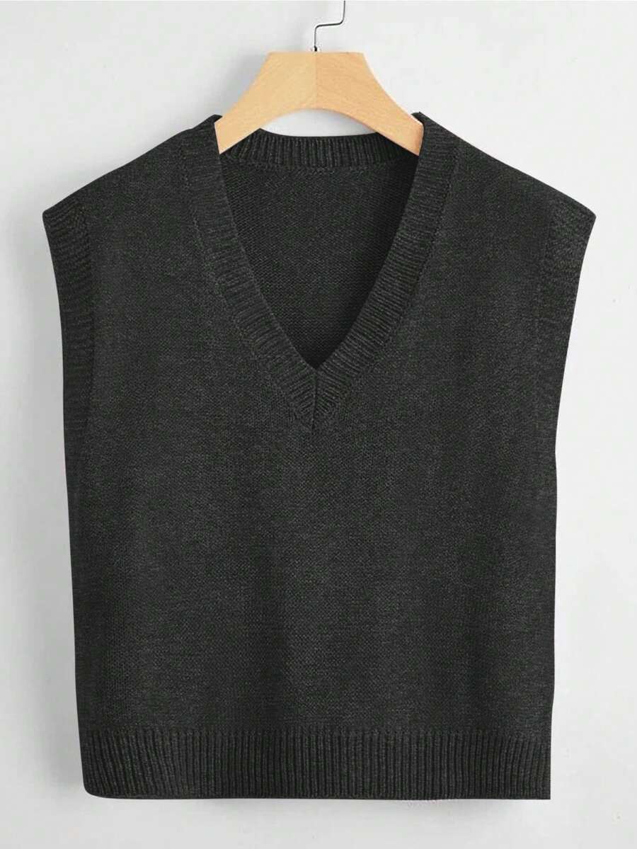 Marisa Fine Knit V-Neck Sleeveless Sweater Vest - Pink