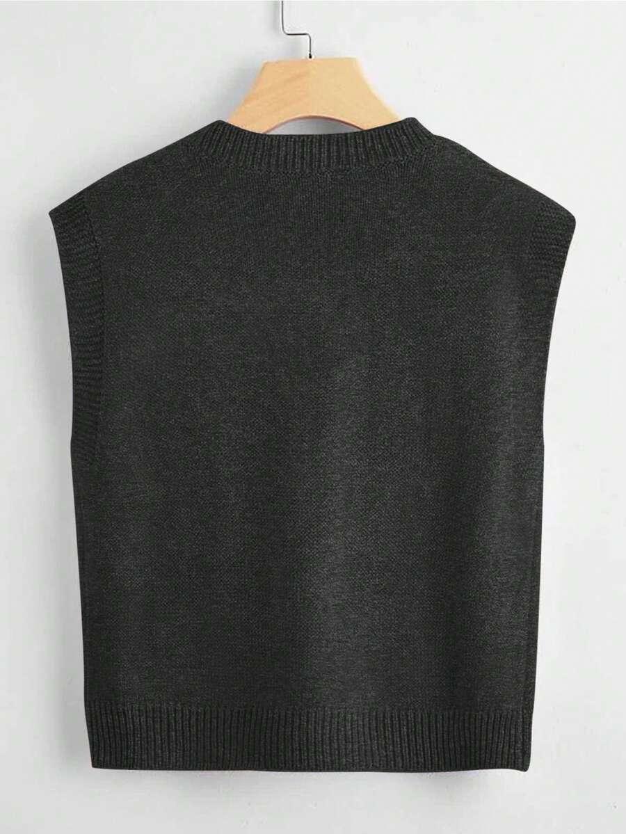 Marisa Fine Knit V-Neck Sleeveless Sweater Vest - Yellow