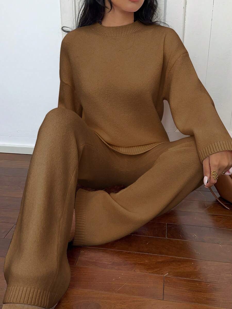 Davos Drop Shoulder Sweater and Knit Pants Set