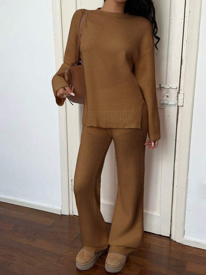 Davos Drop Shoulder Sweater and Knit Pants Set
