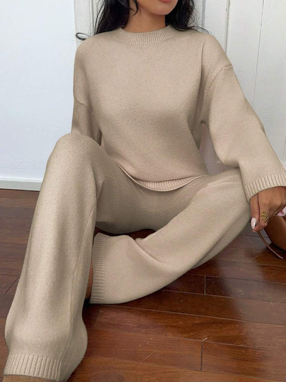 Davos Drop Shoulder Sweater and Knit Pants Set