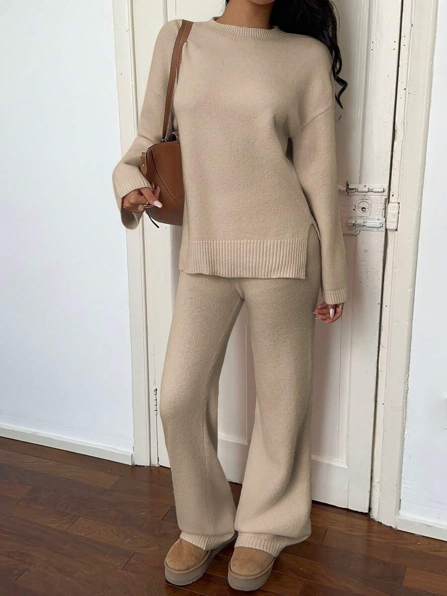 Davos Drop Shoulder Sweater and Knit Pants Set