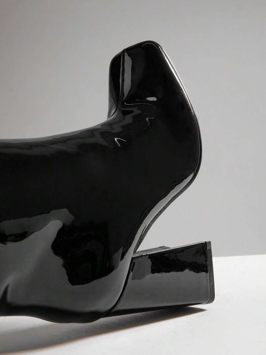 SHUZIA Women's Fashionable & Comfortable Knee-High Side Zipper Chunky Heel Boots Mensa