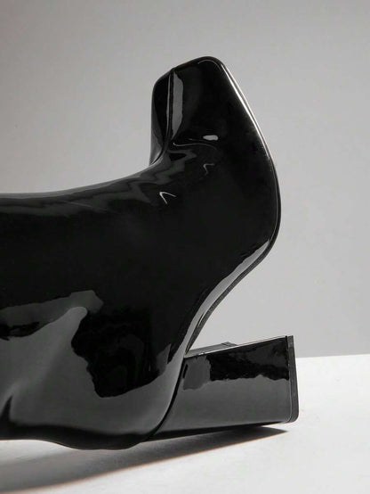 SHUZIA Women's Fashionable & Comfortable Knee-High Side Zipper Chunky Heel Boots Mensa