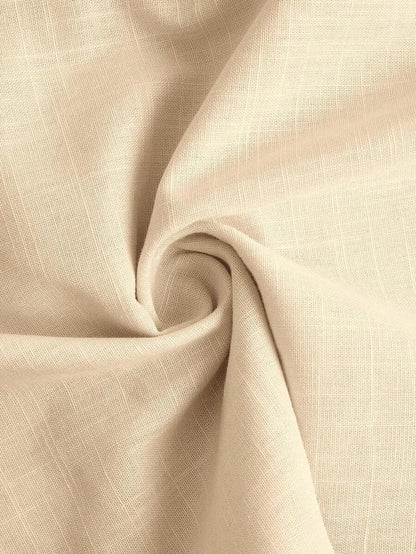 Arabella Classic Collared Button Down Long Sleeve Cotton Shirt - Khaki