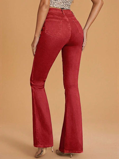 Annapolis High Waist Flare Leg Jeans with Pockets