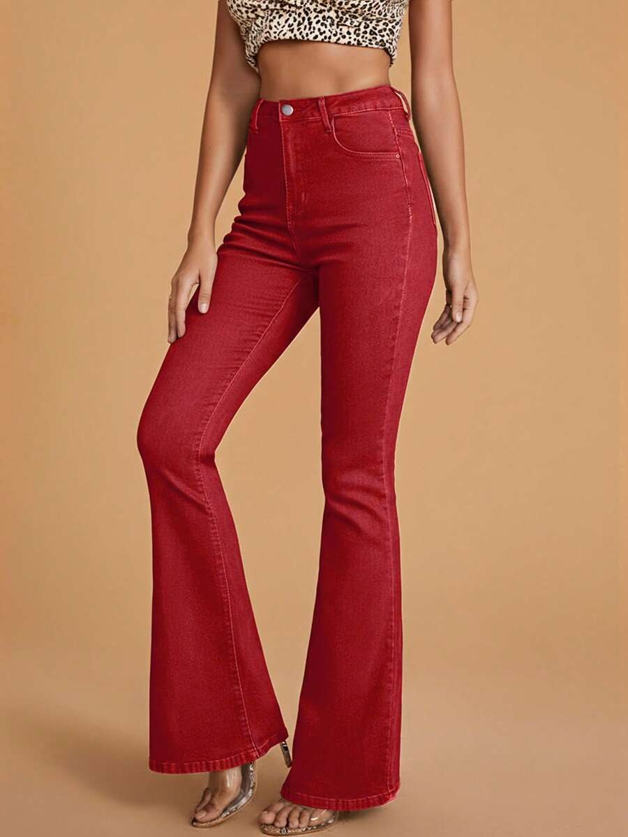 Annapolis High Waist Flare Leg Jeans with Pockets