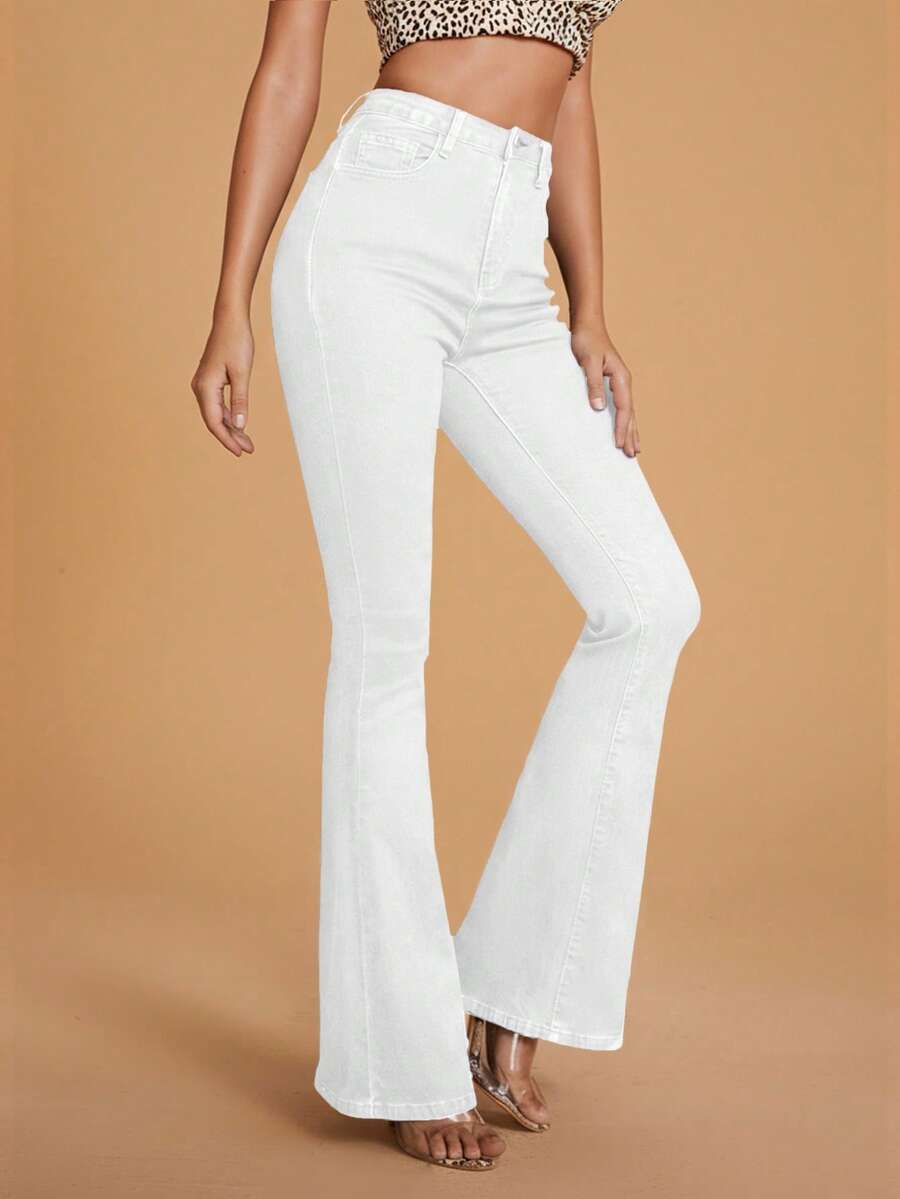 Annapolis High Waist Flare Leg Jeans with Pockets