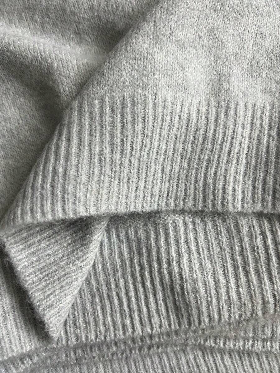Women's Crew Neck Ribbed Knit Sweater, Fitted Pullover for Fall Winter - Black