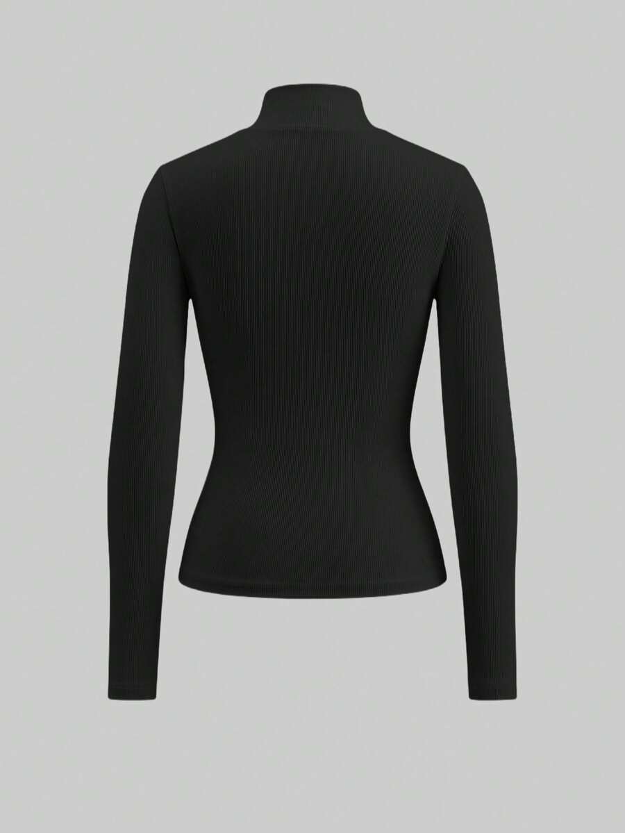 Aberdeen Fleece Lined Thermal Mock Neck Fitted Top