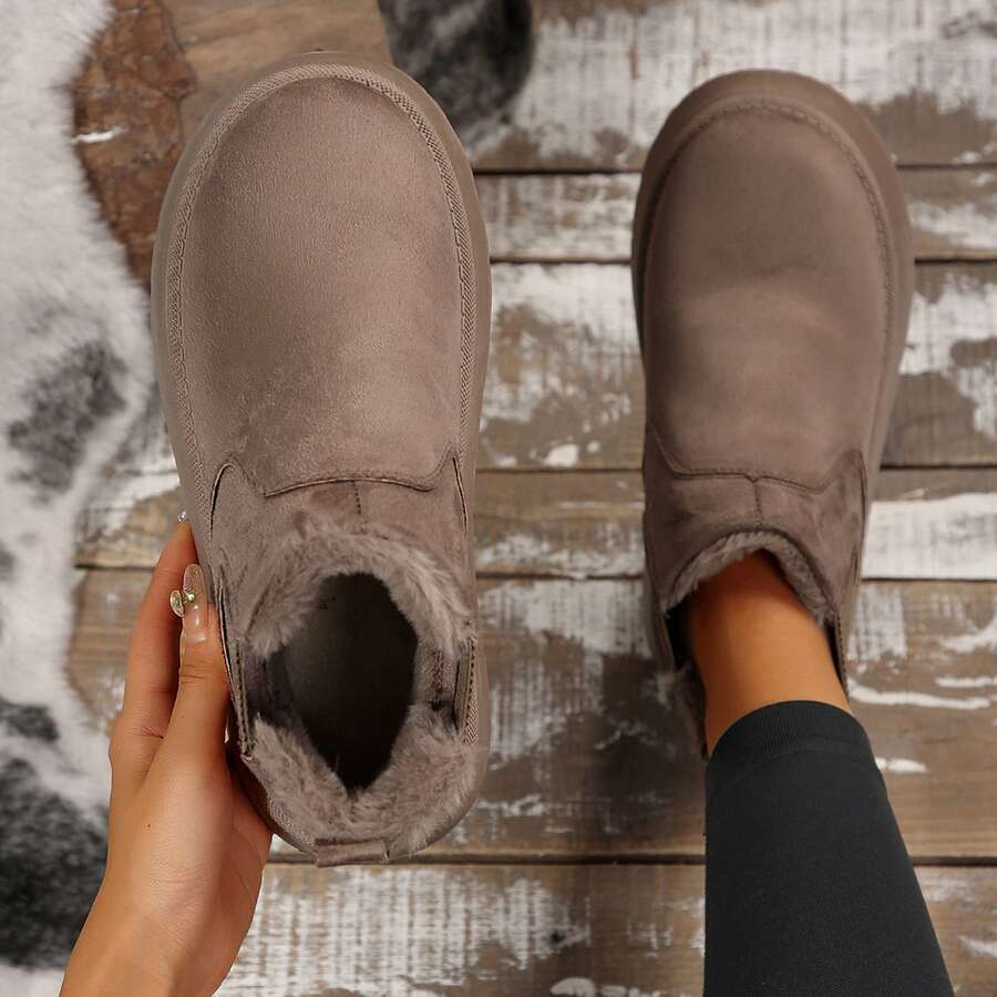 Women's Suede Winter Platform Boots Fuzzy Fluffy Boots Outdoor Mensa