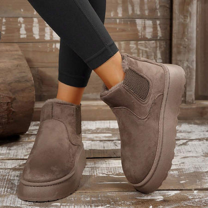 Women's Suede Winter Platform Boots Fuzzy Fluffy Boots Outdoor Mensa