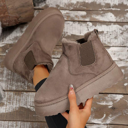 Women's Suede Winter Platform Boots Fuzzy Fluffy Boots Outdoor Mensa