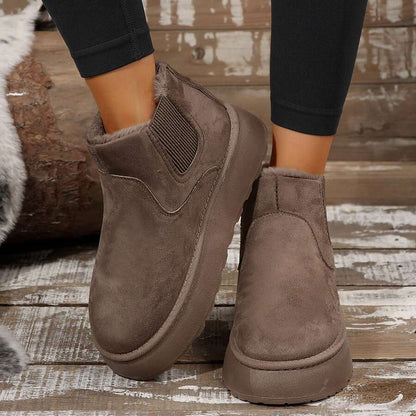 Women's Suede Winter Platform Boots Fuzzy Fluffy Boots Outdoor Mensa