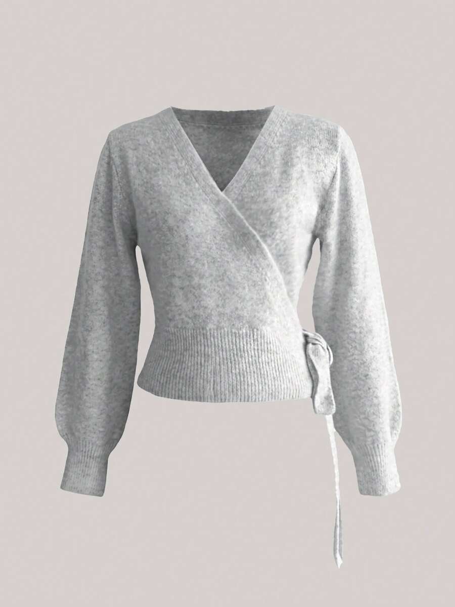 Salzburg Wrap Tie Waist Knit Cardigan Sweater