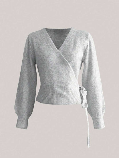 Salzburg Wrap Tie Waist Knit Cardigan Sweater