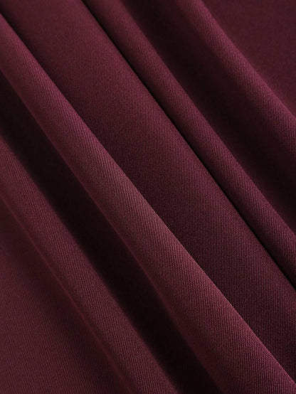 Katya Pleated Wide Leg Pants Tailored High Rise Trousers - Burgundy