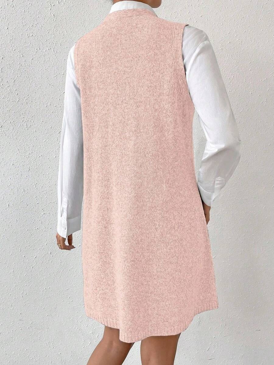 Amara Marled Knit Sleeveless Sweater Dress - Baby Blue