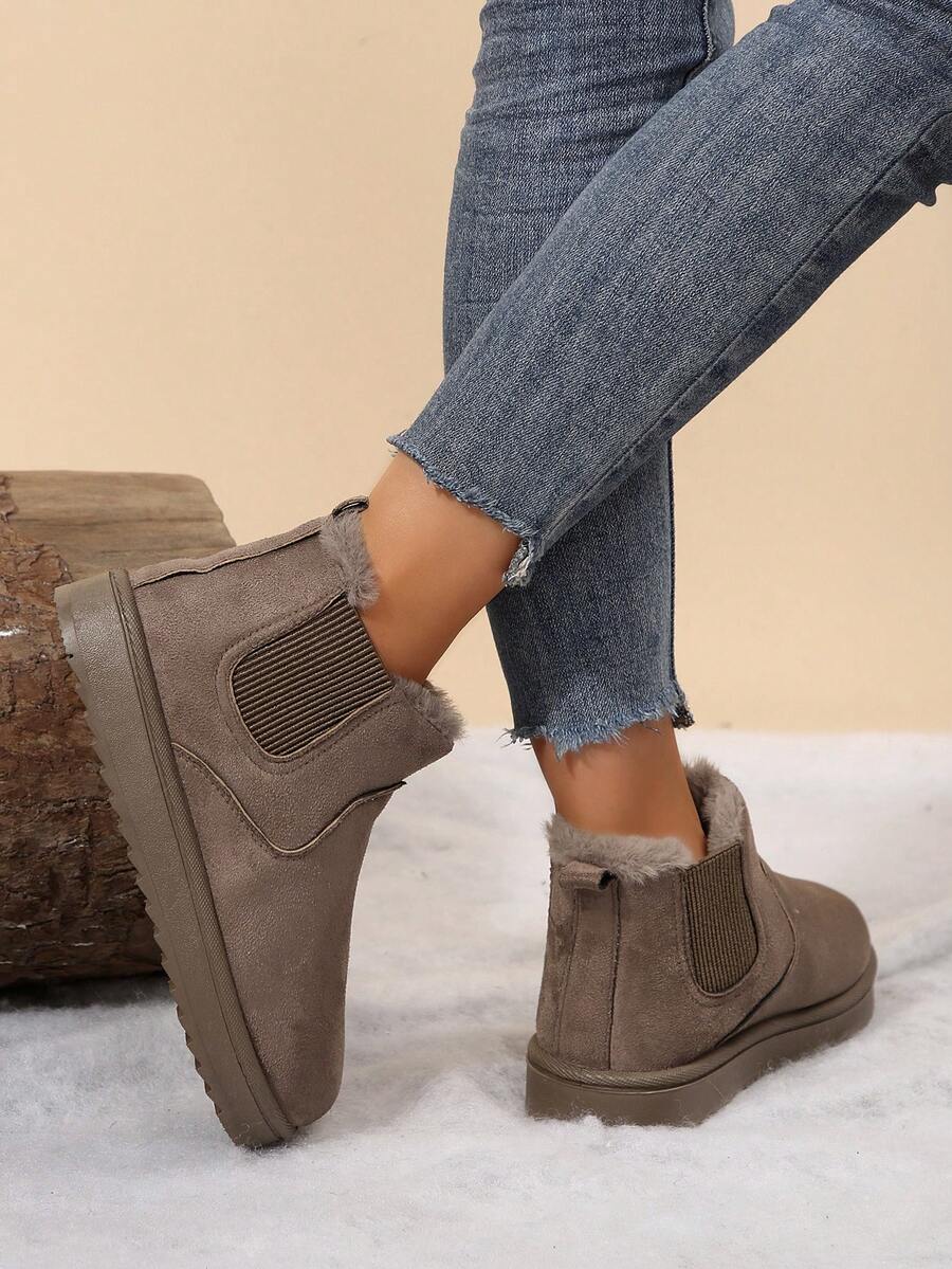 Warm & Comfy Women's Snow Boots: Short Plush Lining, Anti-Slip Sole, Perfect For Winter Fashion & Outdoor Mensa