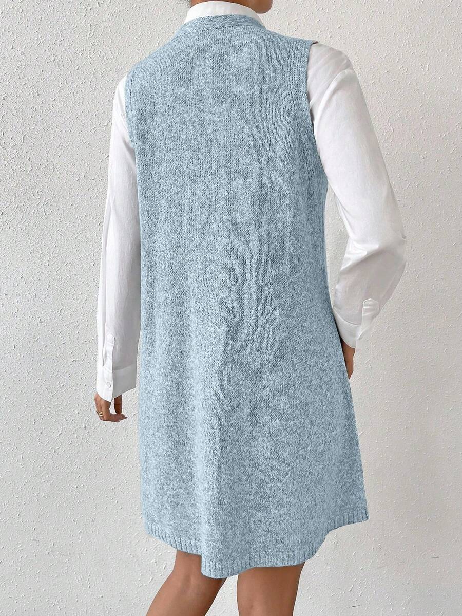 Amara Marled Knit Sleeveless Sweater Dress - Pink