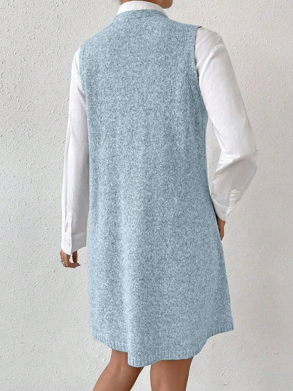 Amara Marled Knit Sleeveless Sweater Dress - Pink
