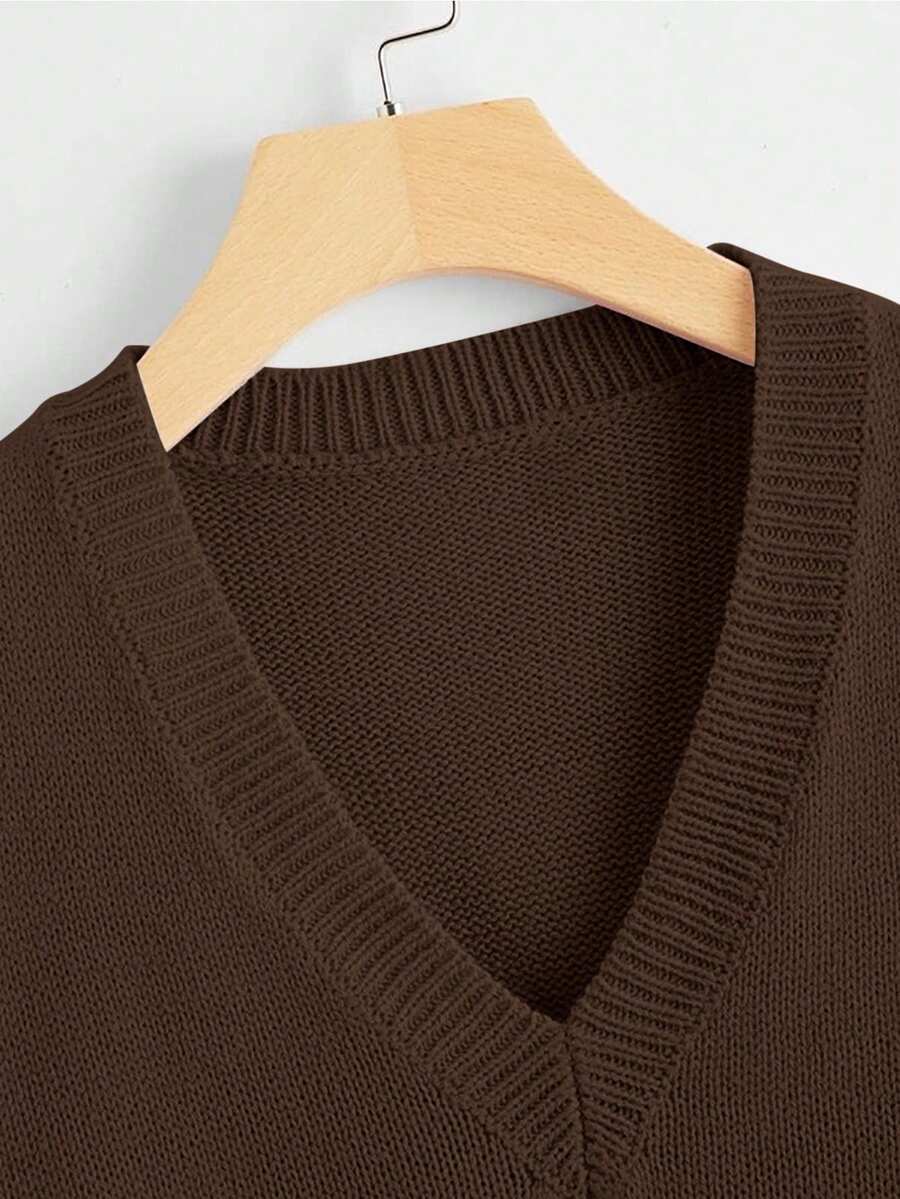Marisa Fine Knit V-Neck Sleeveless Sweater Vest - Pink