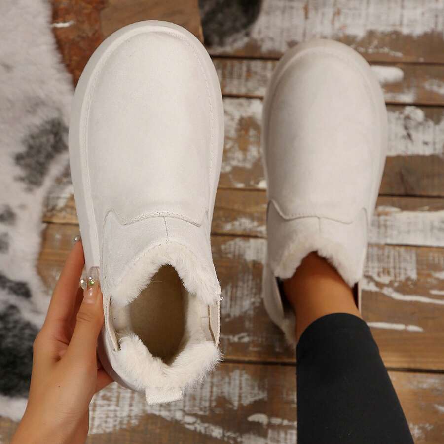Women's Suede Winter Platform Boots Fuzzy Fluffy Boots Outdoor Mensa